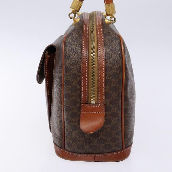 CELINE Macadam Canvas Hand Bag Pvc Leather Brown Gold - Picture 4 of 13